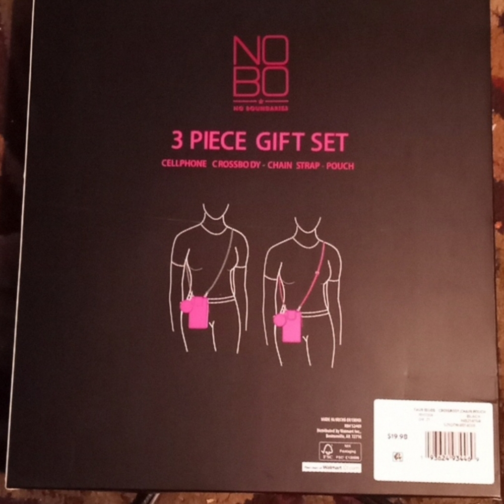 NO BOUNDARIES 3 PC GIFT SET CELLPHONE CROSSBODY W/CHAIN STRAP  AND POUCH - Picture 2 of 6